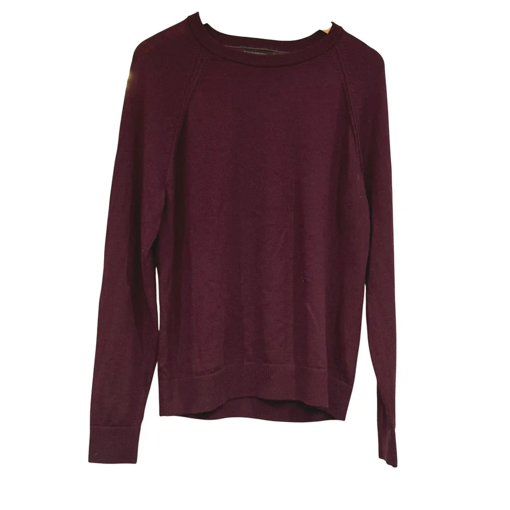 Banana Republic Mens Merino Wool Crewneck Sweater Burgundy Red Large 404705-12